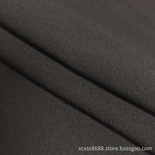 Tung bomull spandex svart franskt frottéstickat tyg